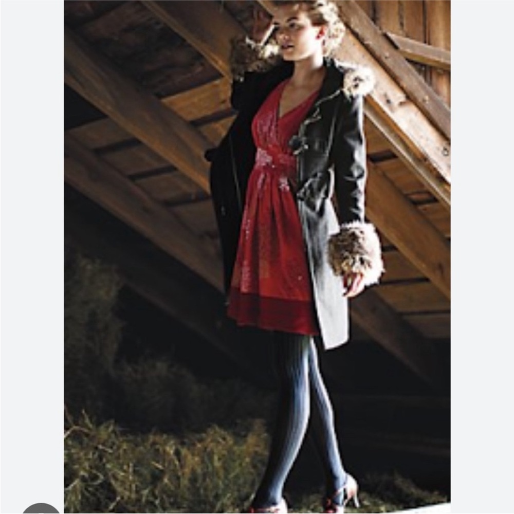 Vintage Anthropologie Elevenses Deep Woods Toggle Jacket  Sz 2